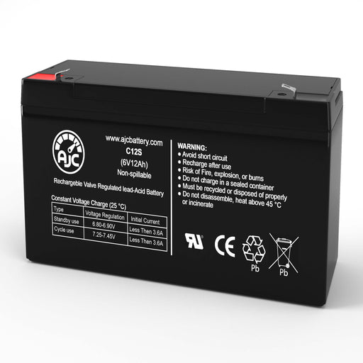 Lightalarms 12E1 6V 12Ah Emergency Light Replacement Battery