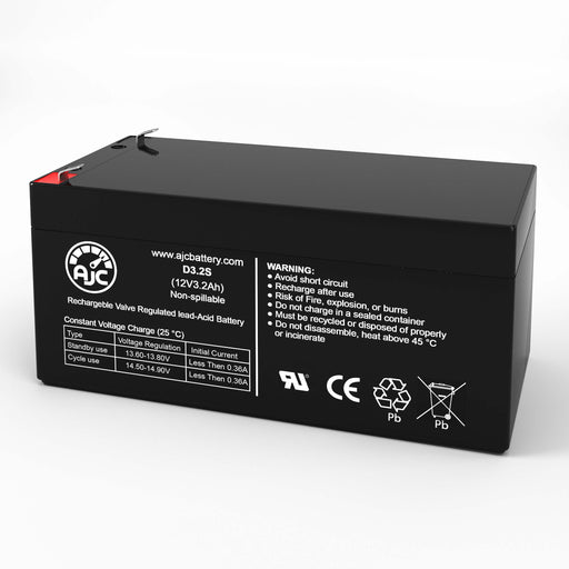 Power-Sonic POWPS-1230F 12V 3.2Ah Sealed Lead Acid Replacement Battery