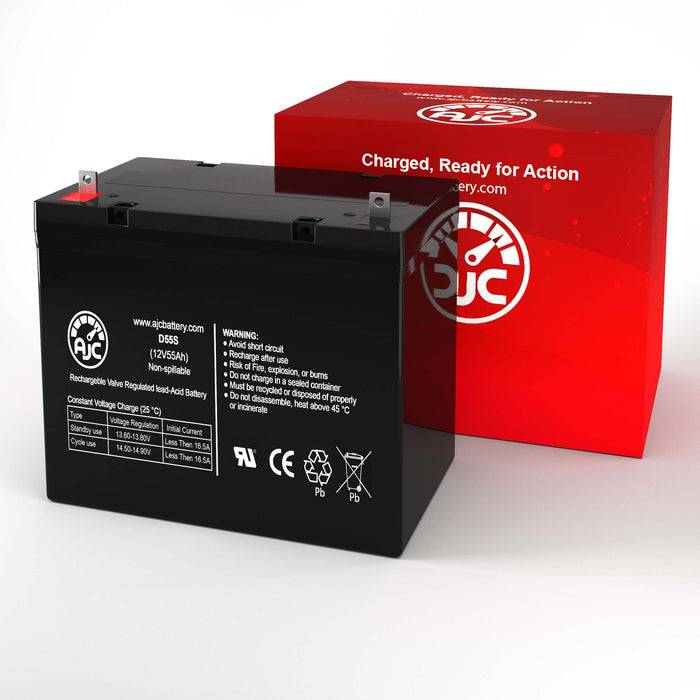 AJC Battery Compatible with Hoveround MPV3 12V 55Ah Mobility Scooter Battery