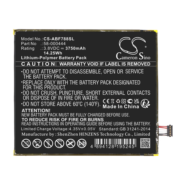 Amazon P8AT8Z, Kindle Fire 7 2th, P8AT8Z Tablet Replacement Battery