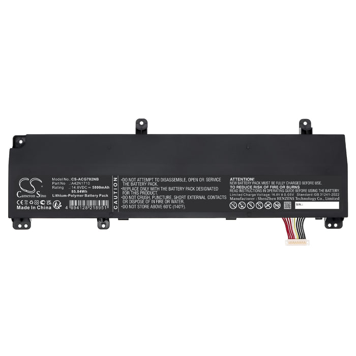Acer GL702VI GL702VI-1A ROG STRIX GL702VI-BA012T ROG STRIX GL702VI-BA014T ROG STRIX GL702VI-BA019T ROG STRIX G Laptop and Notebook Replacement Battery