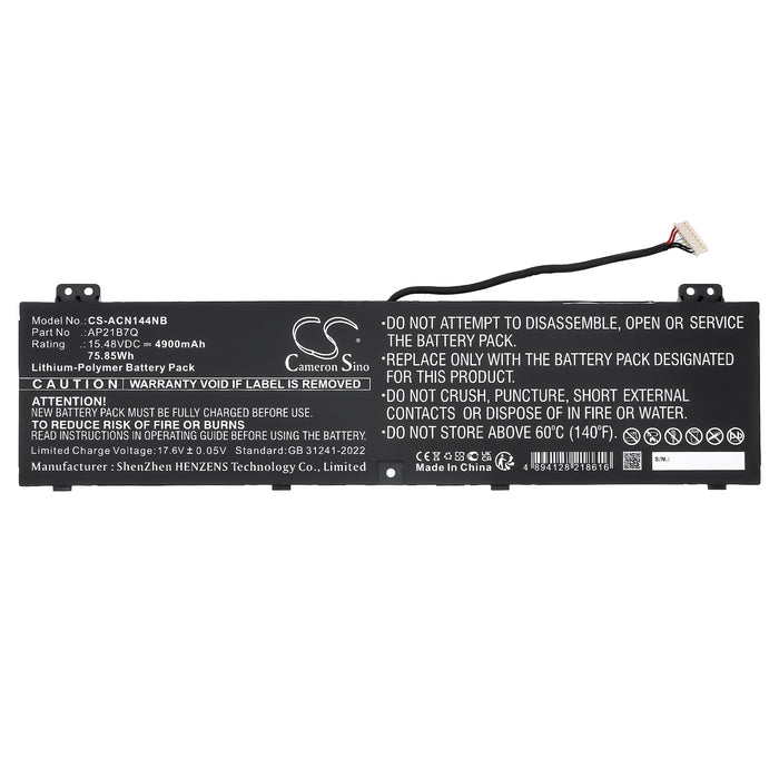 Acer Nitro 14 AN14-41 Nitro 14 AN14-41-R0CD Nitro 14 AN14-41-R0KZ Nitro 14 AN14-41-R28G Nitro 14 AN14-41-R29T  Laptop and Notebook Replacement Battery