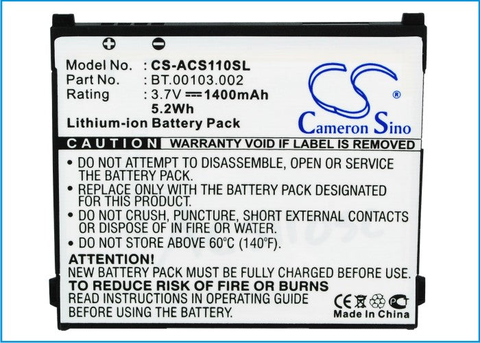 Acer Liquid S110 Stream NeoTouch S110 S110 Mobile Phone Replacement Battery
