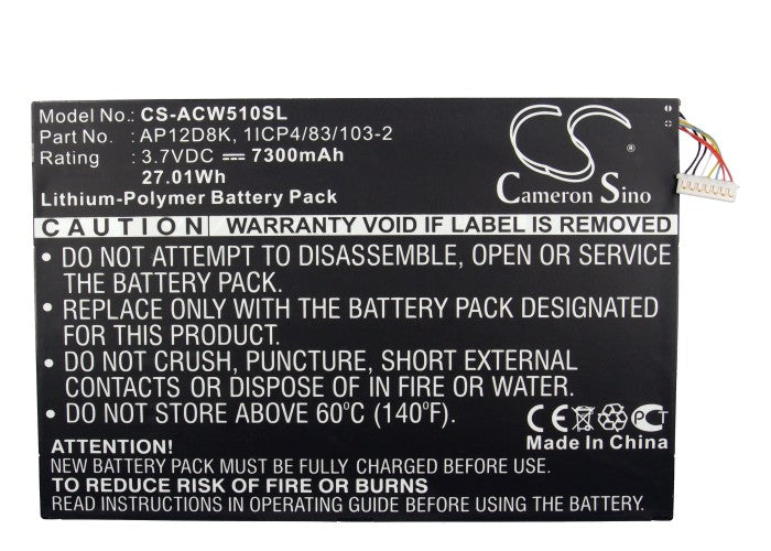 Acer Iconia Tab W510 Iconia Tab P3-171 Aspire P3-171-3322Y2G06as Aspire P3-1715333Y2G12as Iconia Tab A3-A10 Iconia Tab W510 Tablet Replacement Battery