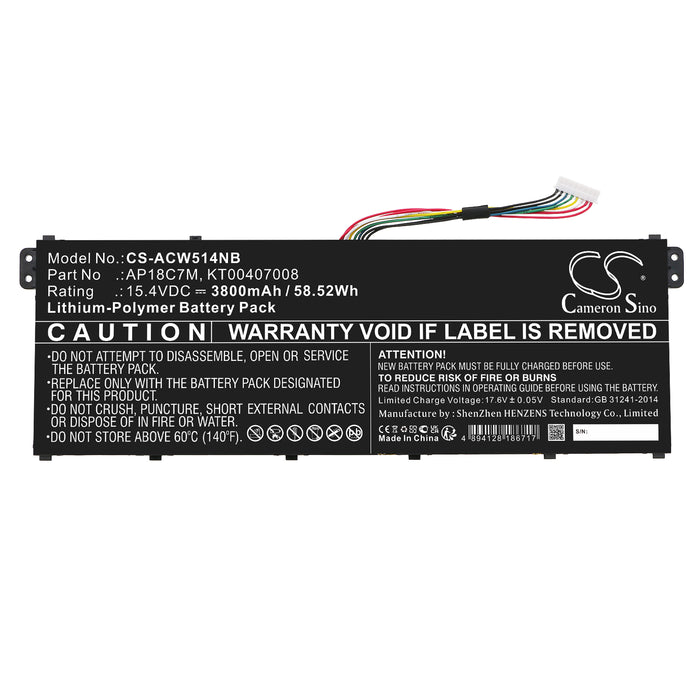 Acer Swift 5 SF514-54GT-595G TravelMate Spin P4 TMP414RN-51-72QA Swift 3 SF316-51-77LN ConceptD 3 Ezel CC315-7 Laptop and Notebook Replacement Battery