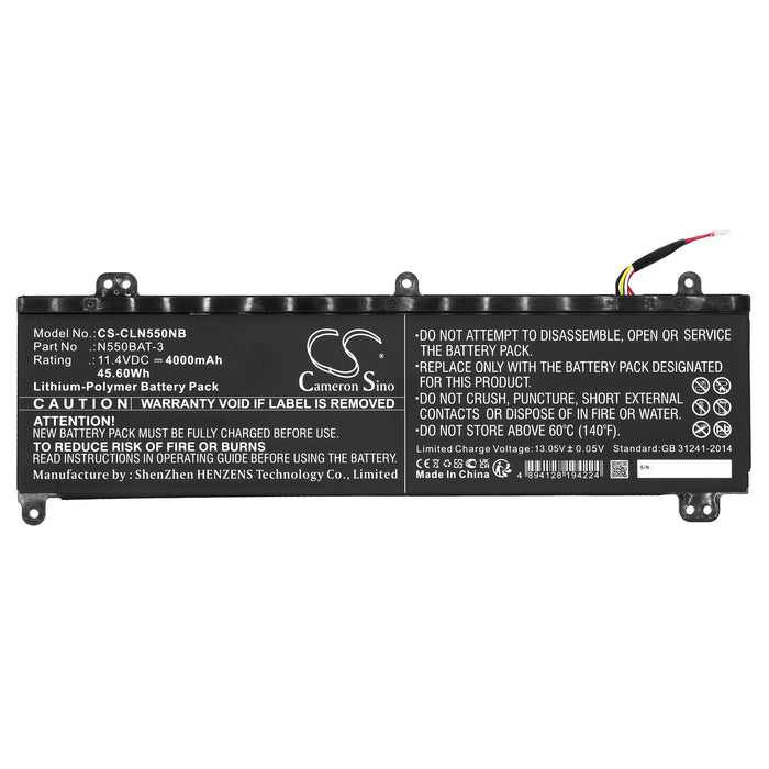 Clevo N550RN, N551RC, N551RN Laptop and Notebook Replacement Battery