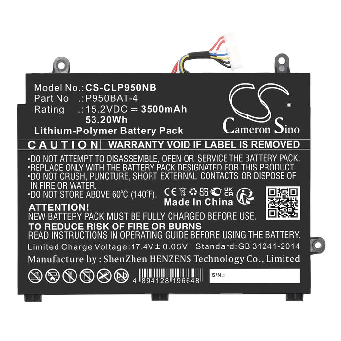 Sager NP8950, NP8952, NP8953, NP8955 Laptop and Notebook Replacement Battery