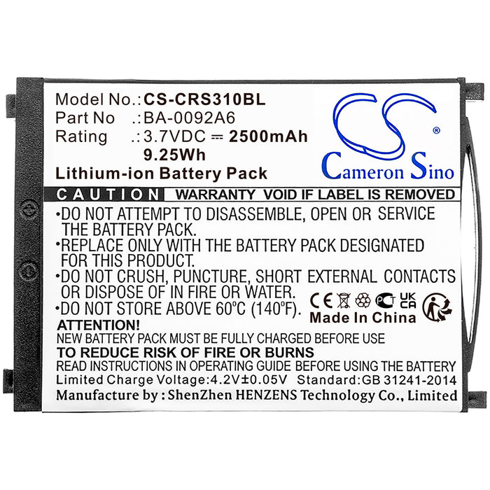 CipherLAB RS31 Barcode Replacement Battery