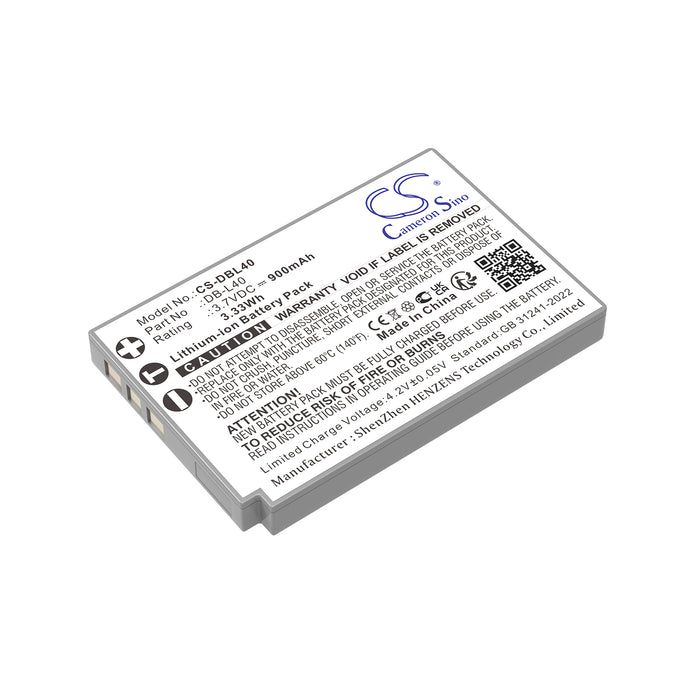 Sanyo Xacti DMX-HD800,Xacti DMX-HD2,Xacti DMX-HD1A,Xacti VPC-HD1,Xacti VPC-HD1E,Xatic VPC-HD1A,Xacti VPC-HD800,Xacti VPC-HD Camera Replacement Battery