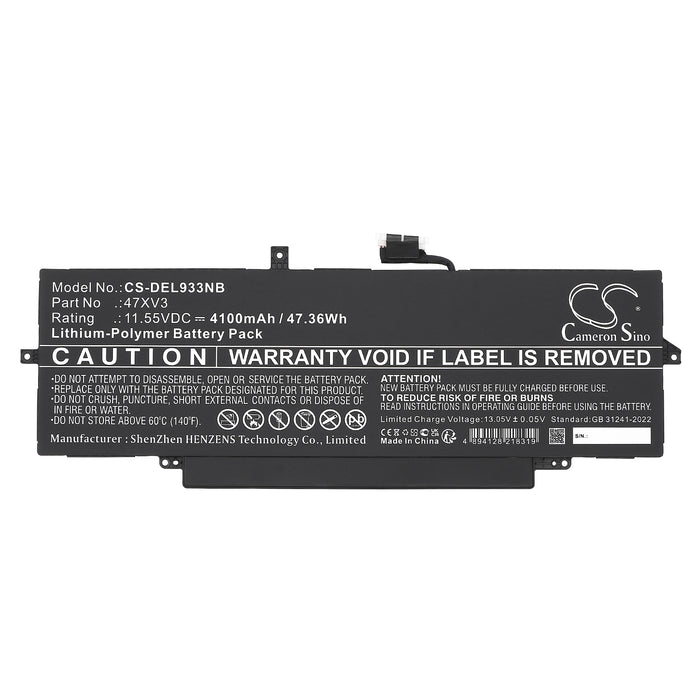 Dell Latitude 9330 Latitude 9330 2-in-1 Latitude 9330 4JG2Y Latitude 9330 6W5R4 Latitude 9330 V2KRT Laptop and Notebook Replacement Battery