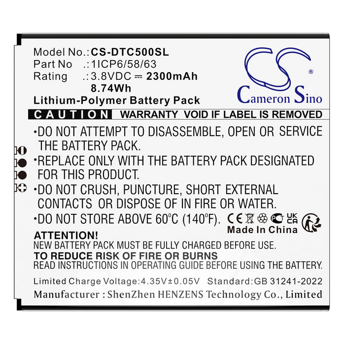 Digitrak BlueCase 50 BluePad 5500 Plus Printer Replacement Battery
