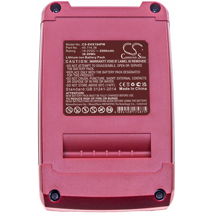 Kraftixx KX-RS 18 Li Solo KX-AHS 1858 Li Solo KX-AKS 1825 Li Solo KX-ARM 3637 Li KX-AHE 1820 Li Solo KX-AS 18 L 2000mAh Power Tool Replacement Battery