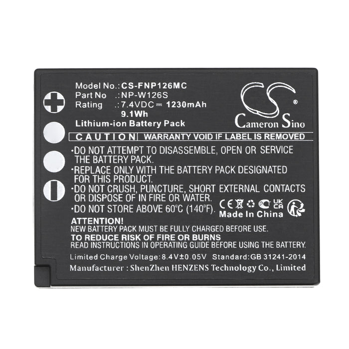 Fujifilm FinePix X-A1 FinePix X-E2 X-T10 FinePix X-E3 X-100F FinePix X-E1 HS30EXR FinePix X-M1 X-E2S X-A7 FinePix X-T20 X-A Camera Replacement Battery