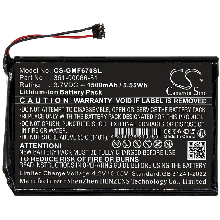 Garmin Fleet 670 LM TRUCK GPS Replacement Battery