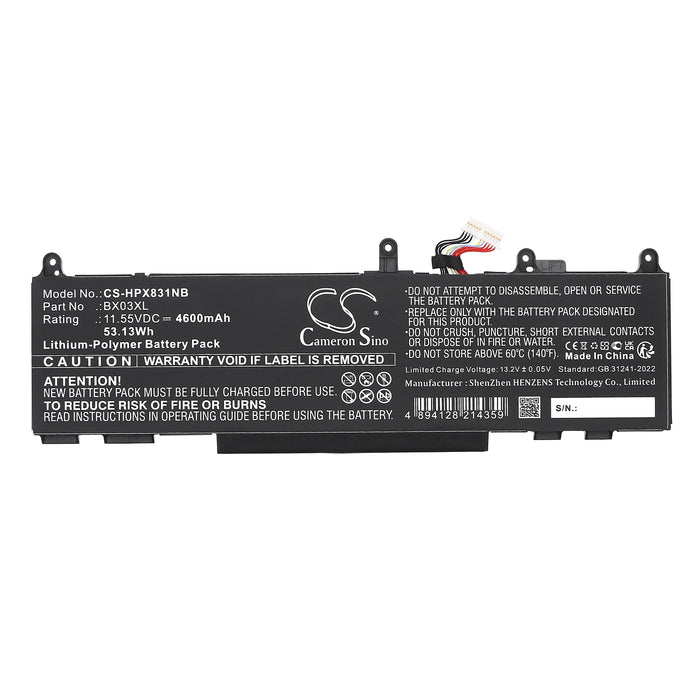HP Elite X360 830 G11 2 In 1 Elite X360 830 G11 2 In 1 8L3M9AV Elite X360 830 G11 2 In 1 8L3P5AV Elite X360 83 Laptop and Notebook Replacement Battery
