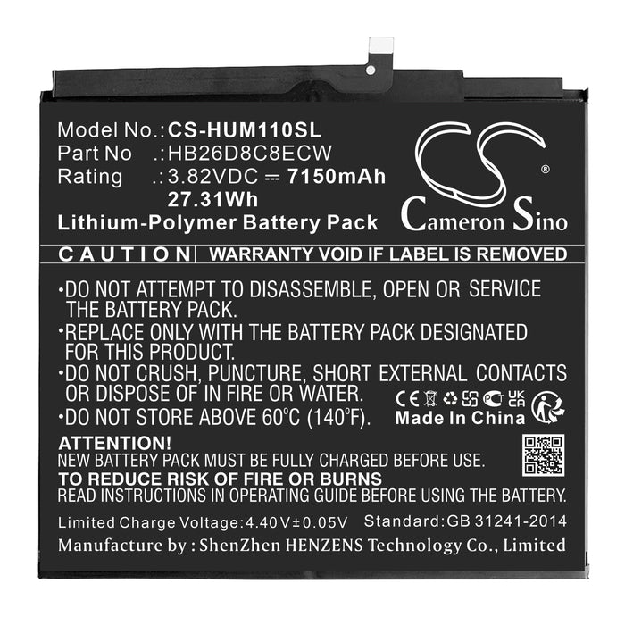 Huawei DBY-W09, MatePad 11 Tablet Replacement Battery