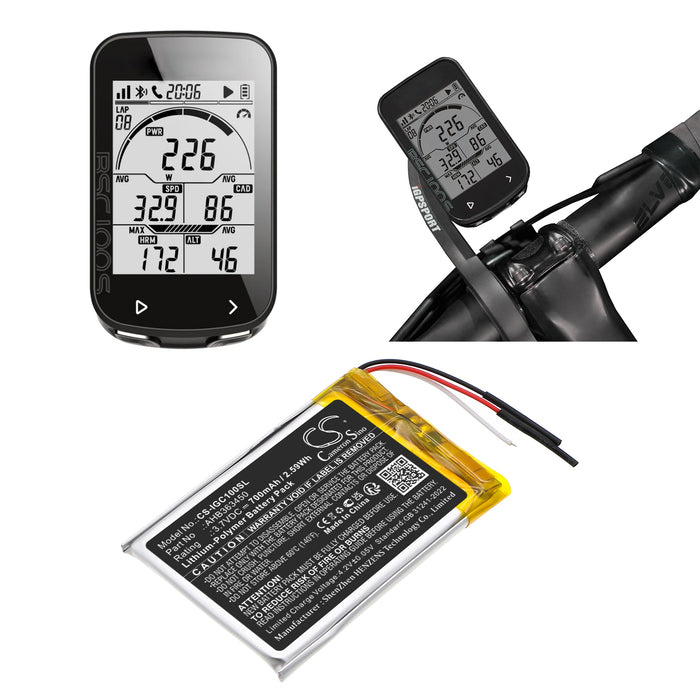 iGpsport BSC100 BSC100S GPS Replacement Battery