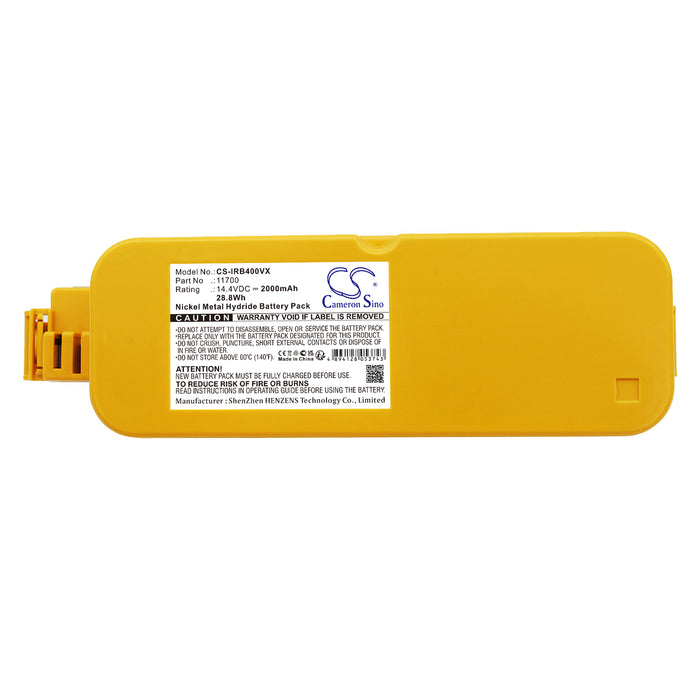 Goddess CL490 2000mAh Yellow Vacuum Replacement Battery