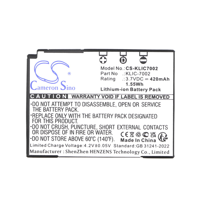 Kodak EasyShare V530,EasyShare V530 Zoom,EasyShare V603,EasyShare V603 Zoom Camera Replacement Battery