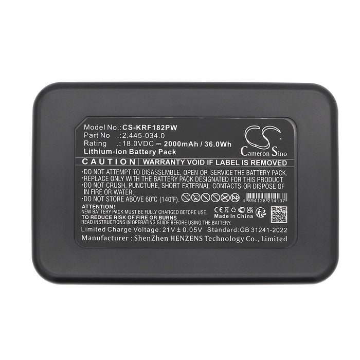 Karcher 14442420 18-36 Cordless 18V Push Lawnmower 18-45 18V 450mm Cordless Hedge trimmer 18V 300mm Cordless G 2000mAh Garden Tool Replacement Battery