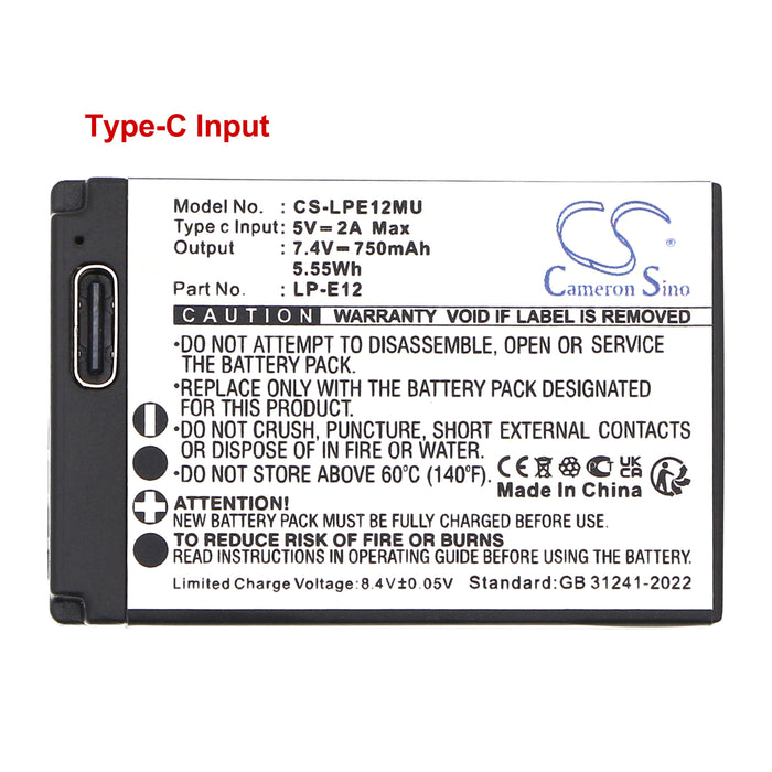 Canon EOS 100D EOS Kiss X7 EOS M EOS M2 EOS SL1 EOS-M EOS-M10 EOS-M100 EOS-M2 EOS-M50 OS-M PowerShot SX70 HS Rebel SL1 Digi Camera Replacement Battery