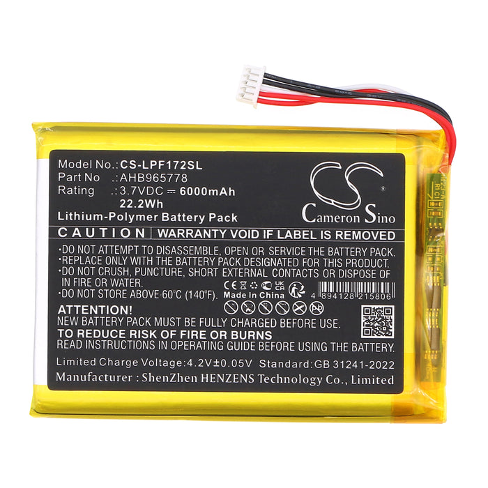 Leapfrog LF1726-2FHD Baby Monitor LF1726FHD Baby Monitor Baby Monitor Replacement Battery