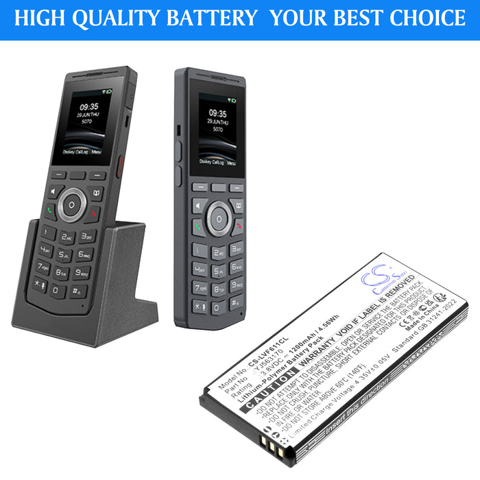 Linkvil Fanvil W610W,Fanvil W611W, W610W Portable Wi-Fi IP Phones,W611W Portable Wi-Fi IP Phones Cordless Phone Replacement Battery