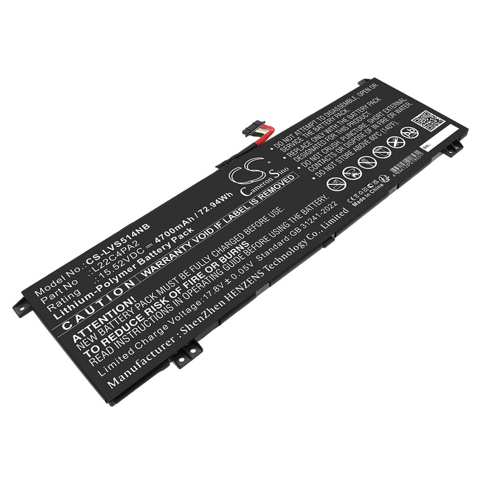 Lenovo Legion Slim 5 14APH8 Legion Slim 5 14APH8 82Y5004VAU Legion Slim 5 14APH8 82Y5CTO1WW Legion Slim 5 14AP Laptop and Notebook Replacement Battery