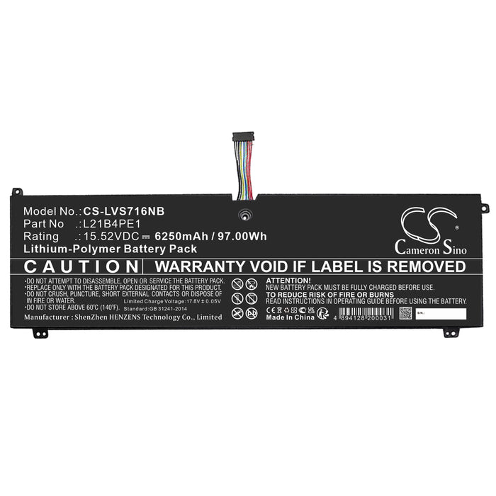 Lenovo Legion S7 16ARHA7, Legion S7 16ARHA7 82UG0000US, Legion S7 16ARHA7 82UG0002US, Legion S7 16ARHA7 82UG00 Laptop and Notebook Replacement Battery