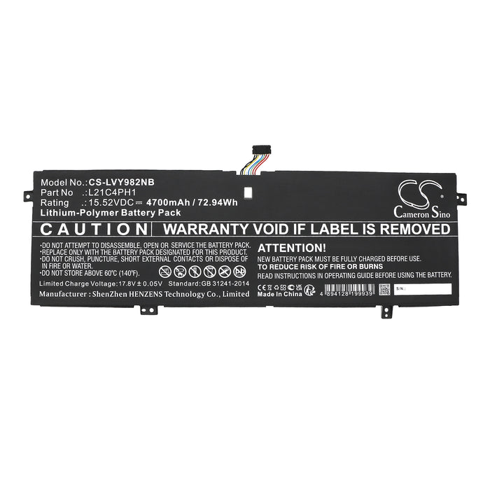 Lenovo Yoga Slim 9 14IAP7 82T00002SP, Yoga Slim 9 14IAP7 82T00003GE, Yoga Slim 9 14IAP7 82T00005GE, Yoga Slim  Laptop and Notebook Replacement Battery