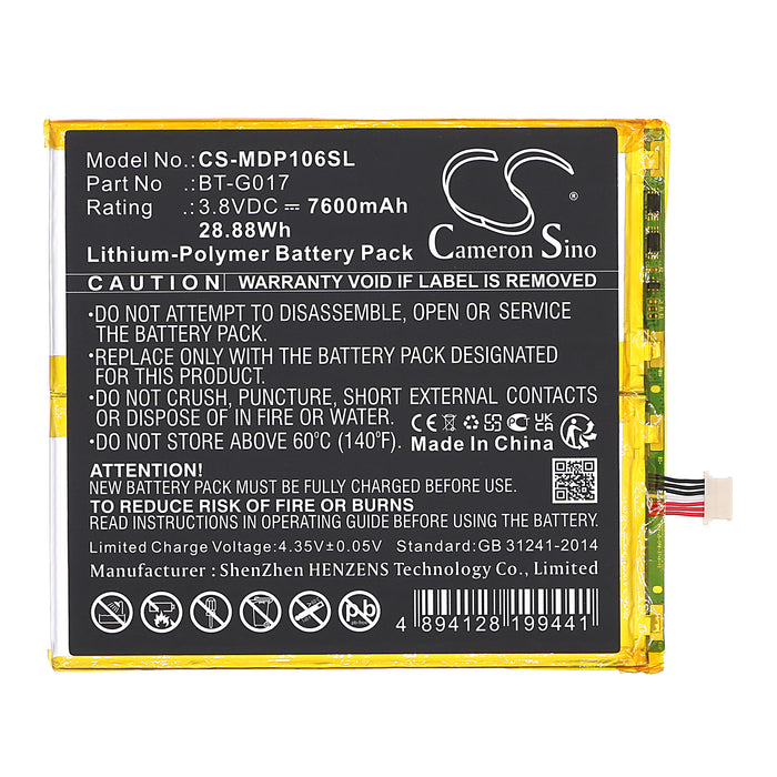 Media Lifetab P10602 Tablet Replacement Battery