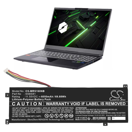 Mechrevo 16 Pro 16HD-5BB6U 16HDS-7BB6U Code 01 2022 Edition Code 10 Laptop and Notebook Replacement Battery
