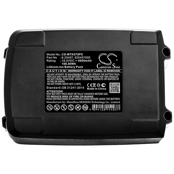 Eibenstock EPG 400 A,EPG 400 A ohne,EPG 400 A ohne Akkus und Ladegerat 6000mAh Power Tool Replacement Battery