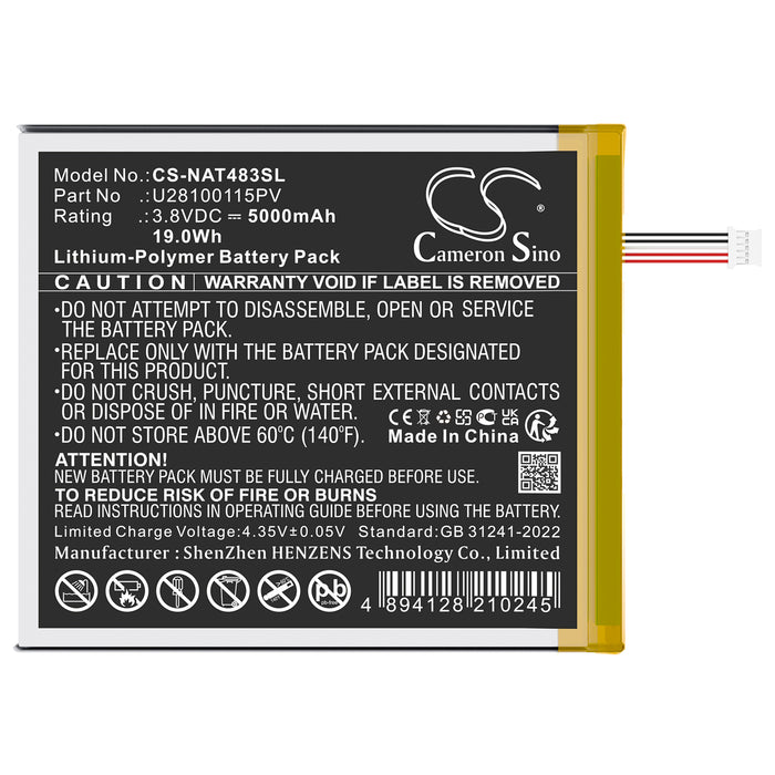 NONIN Surf 8in 3rd 100071483 Tablet Replacement Battery