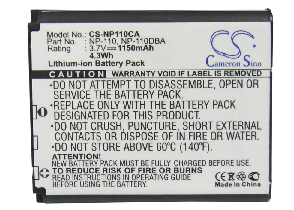 Casio Exilim EX-FC200S Exilim EX-FC500S Exilim EX-Z200 Exilim EX-Z2000 Exilim EX-Z2300 Exilim EX-Z3000 Exilim EX-ZR10 Exili Camera Replacement Battery