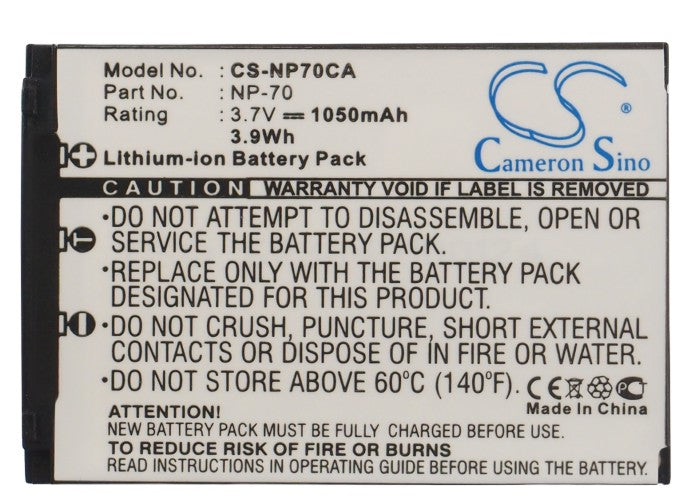 Casio Exilim Zoom EX-Z250BE Exilim Zoom EX-Z250GD Exilim Zoom EX-Z150 Exilim Zoom EX-Z250PK Exilim Zoom EX-Z250SR Exilim Zo Camera Replacement Battery
