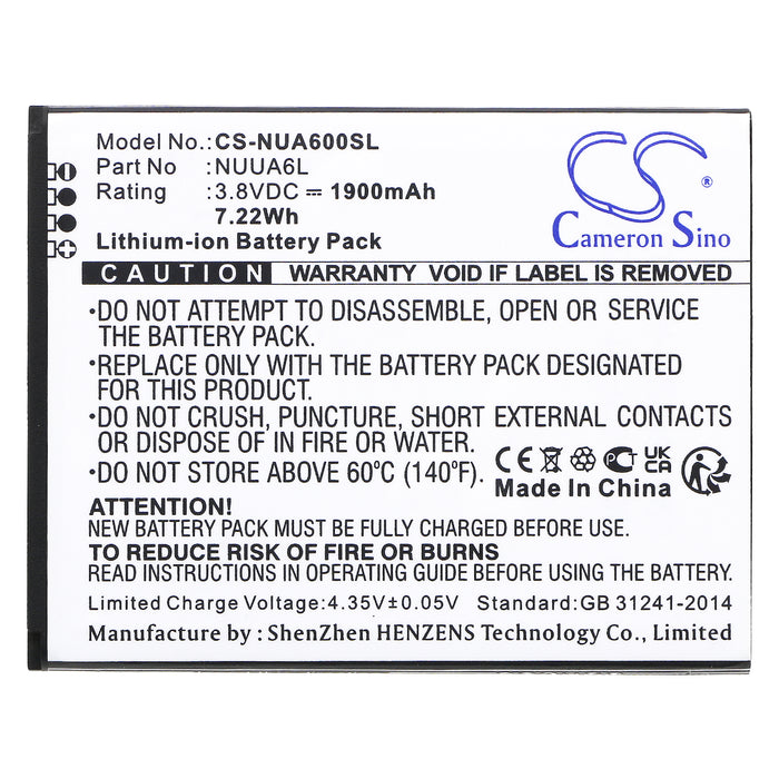 NUU A6L Mobile Phone Replacement Battery