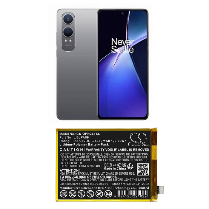 Oneplus CPH2619 CPH2621 Nord CE 4 Lite 5G Mobile Phone Replacement Battery