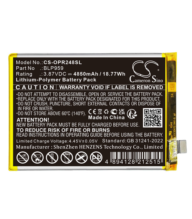 OPPO CPH2481 Reno8 T Reno8 T 4G Mobile Phone Replacement Battery