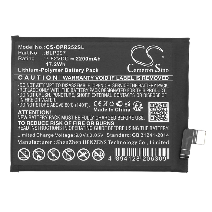 OPPO CPH2541 CPH2525 Reno 10 Pro Reno 10 Pro 5G Mobile Phone Replacement Battery