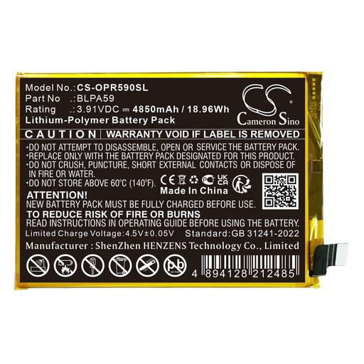Xiaomi CPH2625 Reno12 Reno12 5G Mobile Phone Replacement Battery