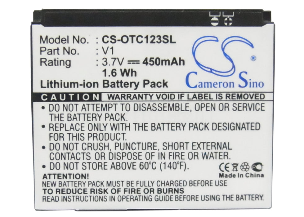 Alcatel OT-C123 OT-C123A Mobile Phone Replacement Battery