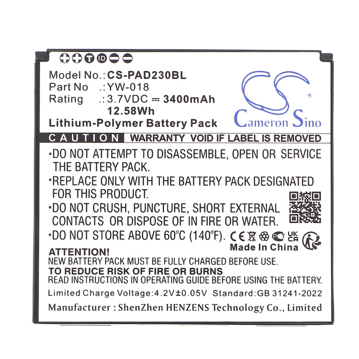 Pax D230 Payment Terminal Replacement Battery