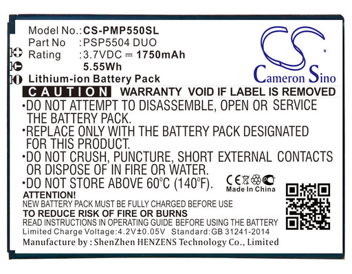 Prestigio MultiPhone 5504 DUO Mobile Phone Replacement Battery