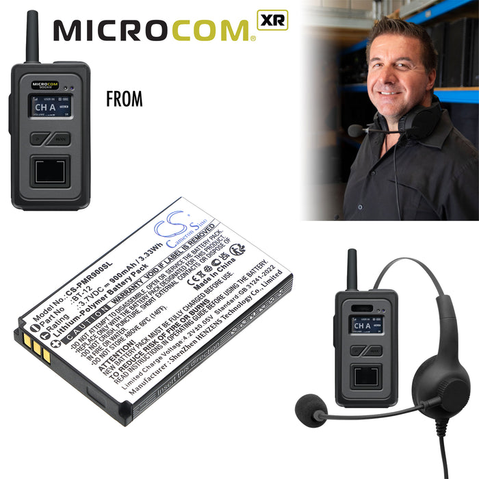 Pliant MicroCom XR MicroCom XR900 all-in-one headset Speaker Replacement Battery