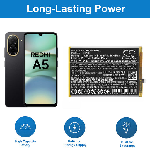 Redmi A5 4G Mobile Phone Replacement Battery