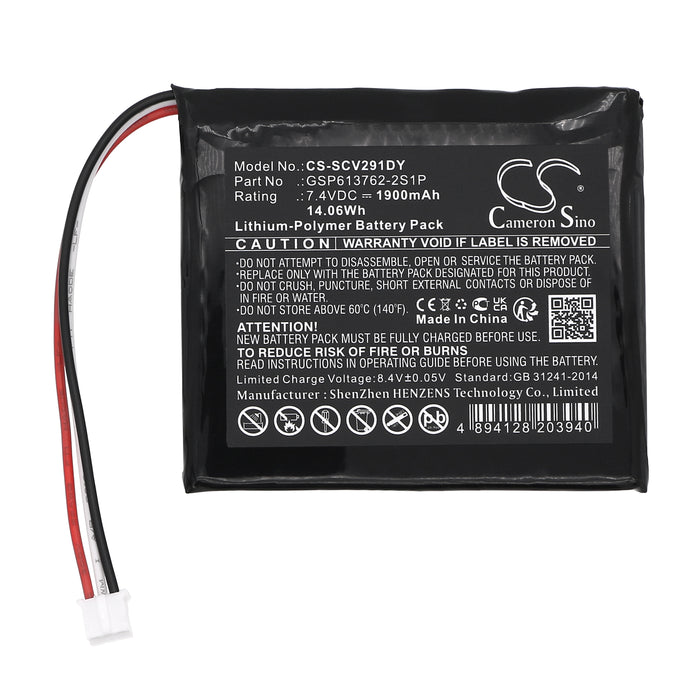 Sencor SPV2918 SPV2919 SPV 7912T DVD Player Replacement Battery