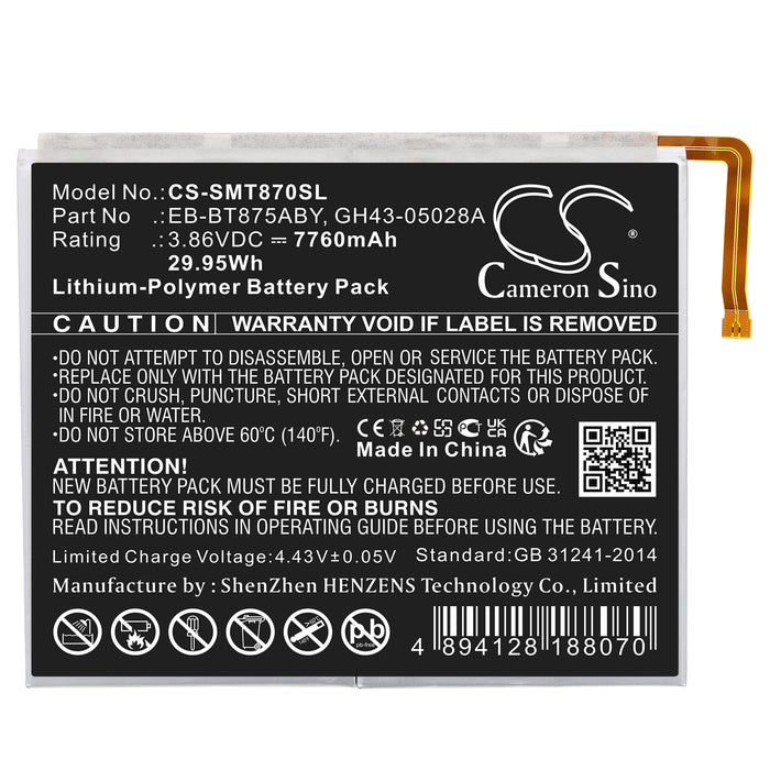 Samsung SM-T870 SM-T875N Galaxy Tab S7 11.0 SM-T878U Galaxy Tab S7 5G UW 11.0 Tablet Replacement Battery