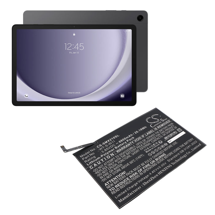 Samsung Galaxy Tab A9+ 5G 11 SM-X210 SM-X210NZAEXAR SM-X216 SM-X216B SM-X216N SM-X218U SMX210NZAEG Tablet Replacement Battery