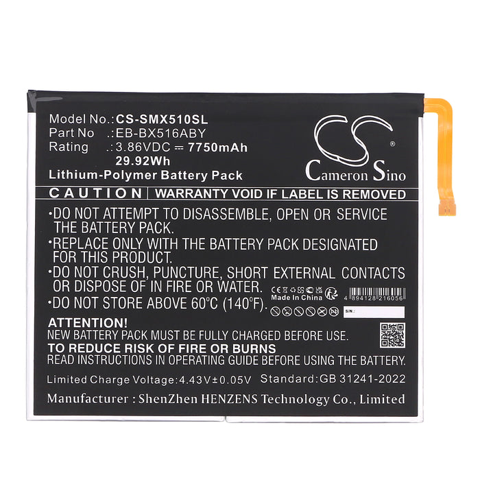 Samsung Galaxy Tab S9 FE SM-X510 SM-X510N SM-X516 SM-X516B SM-X516C SM-X516N SM-X518U Tablet Replacement Battery